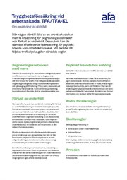 Omslag till faktablad Om ersättning vid dödsfall TFA och TFA-KL