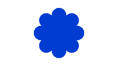 Form av blomma, klarblå