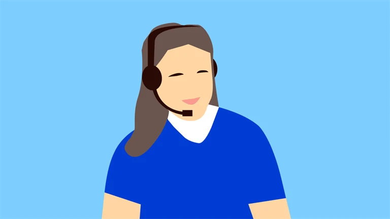 Kundtjänst - Kvinna som pratar i headset