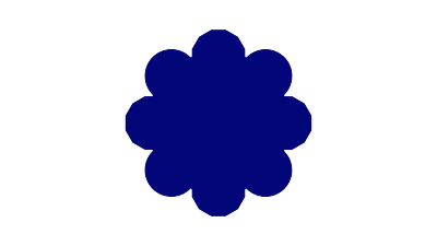 Form av blomma, mörkblå