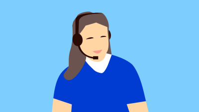 Kundtjänst - Kvinna som pratar i headset