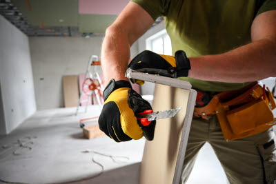 Byggnadsarbetare kapar skiva