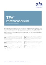Omslag till särskilda försäkringsvillkor TFA för förtroendevalda hos förbund. 