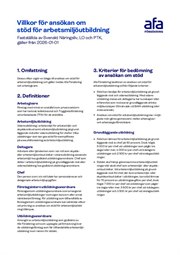 Stöd för arbetsmiljöutbildning, villkor för arbetsgivare 2024-09-01.