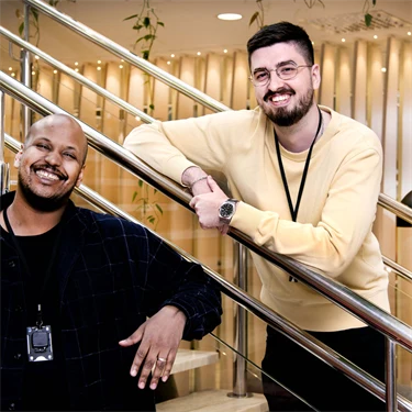 Michael Mekonnen, produktägare och Arpad Szell, systemutvecklare på Afa Försäkring.