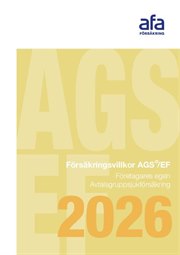 Omslag till försäkringsvillkor AGS/EF, Företagares egen Avtalsgruppsjukförsäkring 2026.