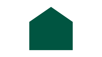 (png) Form av hus eller pil, mörkgrön