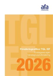 Omslag till försäkringsvillkor TGL/EF, Företagares egen Tjänstegrupplivförsäkring 2026.