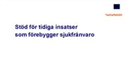 Omslag till presentationen Stöd för tidiga insatser som förebygger sjukfrånvaro.