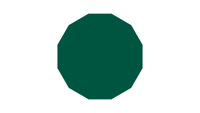 (png) 12-kantig form, mörkgrön