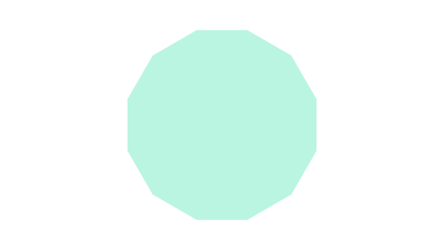 (png) 12-kantig form, ljusgrön