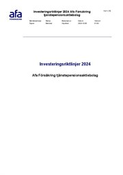Investeringsriktlinjer Afa Försäkring 2024