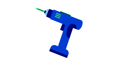 (png) Blå borrmaskin