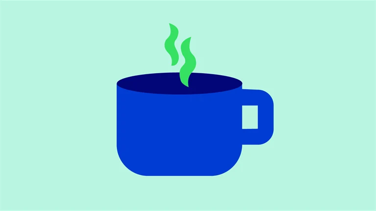 kopp med hett kaffe till frukostseminarium