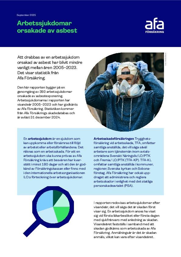 Statistikrapport: Arbetssjukdomar orsakade av asbest
