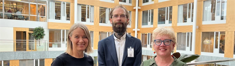 Ulrica von Thiele Schwarz tillsammans med sina forskarkollegor Sebastian Heikkilä och Carina Loeb, Mälardalens universitet. I forskargruppen ingår även Marta Roczniewska, Karolinska Institutet. Forskningsprojektet finansieras av Afa Försäkring. 