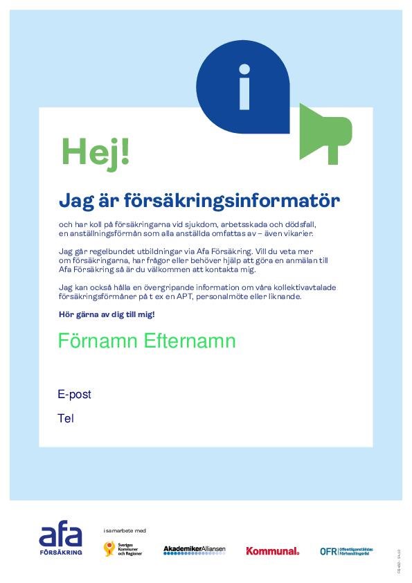 Presentation Hej! Jag är försäkringsinformatör