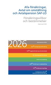 Omslag till Försäkringsvillkor och bestämmelser SAF-LO 2026.