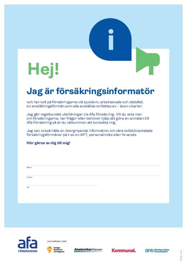 Presentation Hej! Jag är försäkringsinformatör