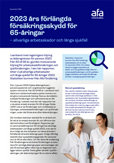 Omslag till rapport: Förlängt försäkringsskydd för 65-åringar – vad visar statistiken?