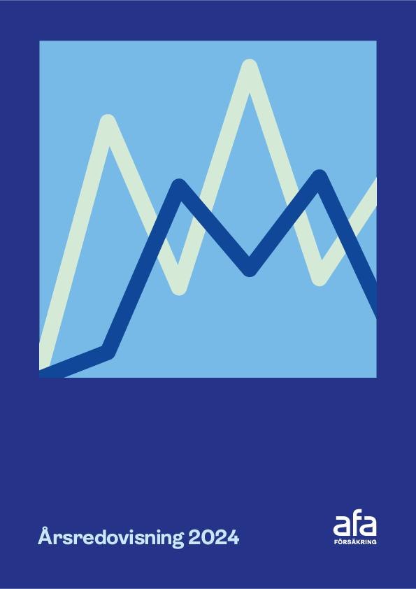 Omslag med linjediagram till Afa Försäkrings Årsredovsining 2024.