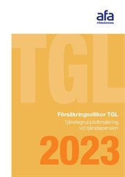Omslag till försäkringsvillkor TGL vid tjänstepension.