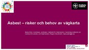 Omslagssbild för presentationen: Asbest – risker och behov av vägkarta