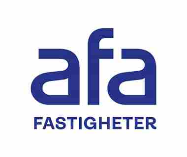 Logotyp AFA Fastigheter, blå för tryck