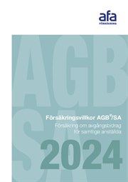 Omslag till försäkringsvillkor AGB/SA samtliga anställda.