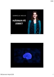 Omslag till Camilla Weilids presentation Hjärnan på jobbet.