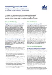 Omslag för försäkringsbesked 2026