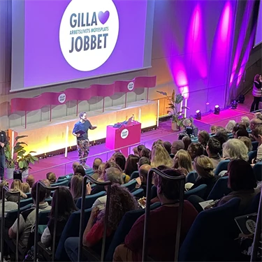 Stor publik framför stora scenen på Gilla Jobbet 2023.