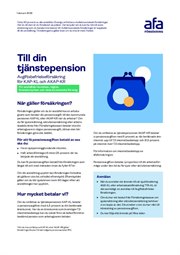 Omslag till faktablad Till din tjänstepension
