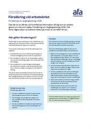 Omslag till faktablad för arbetsgivare Försäkring vid arbetsbrist