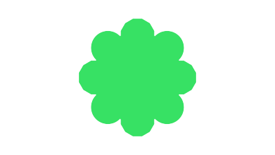 Form av blomma, klargrön