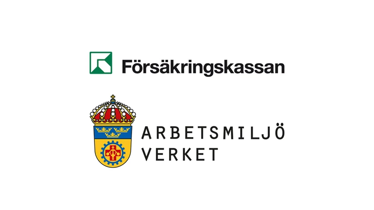 Logotyper för Försäkringskassan och Arbetsmiljöverket.