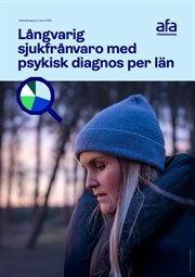 Omslag till rapport - Långvarig sjukfrånvaro med psykisk diagnos per län