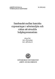 Omslag för kunskapsöversikt - Sambandet mellan exponeringar i arbetsmiljön och risk att utveckla ledgångsreumtism