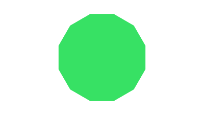 (png) 12-kantig form, klargrön