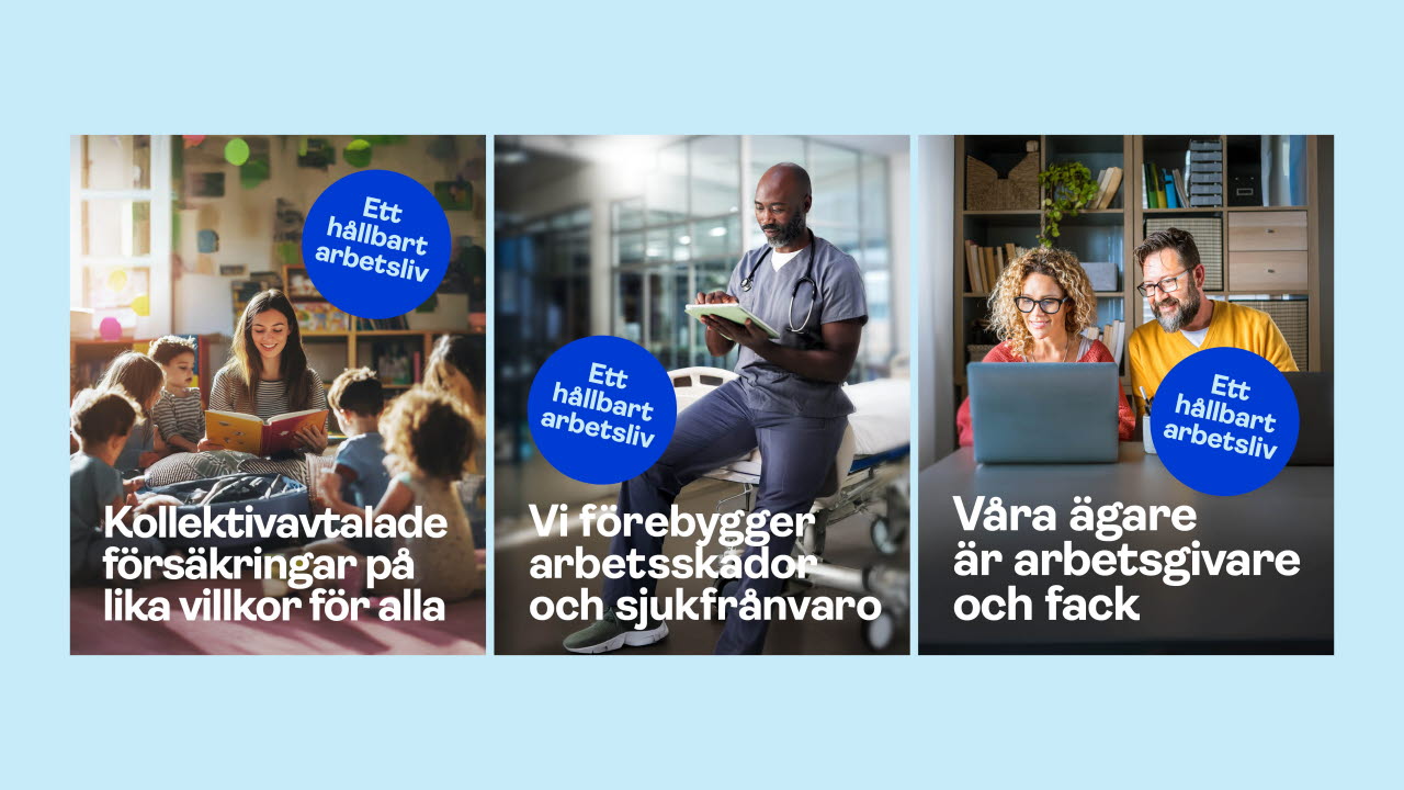 Tre exempel på människor i olika arbetsmiljöer. Bild 2