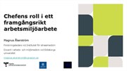 Omslag till Chefens roll i ett framgångsrikt arbetsmiljöarbete