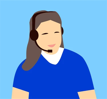 Kundtjänst - Kvinna som pratar i headset