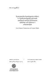 Omslag för kunskapsöversikt - Epidemiologiskt påvisade samband mellan Parkinsons sjukdom och faktorer i arbetsmiljön 