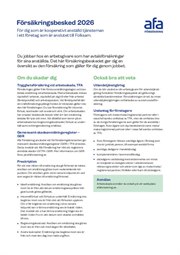 Omslag till faktablad Försäkringsbesked 2026