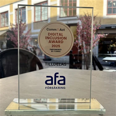 Prisplakett Digital Inclusion Award