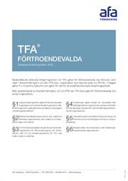 Omslag till särskilda försäkringsvillkor TFA för förtroendevalda hos förbund.